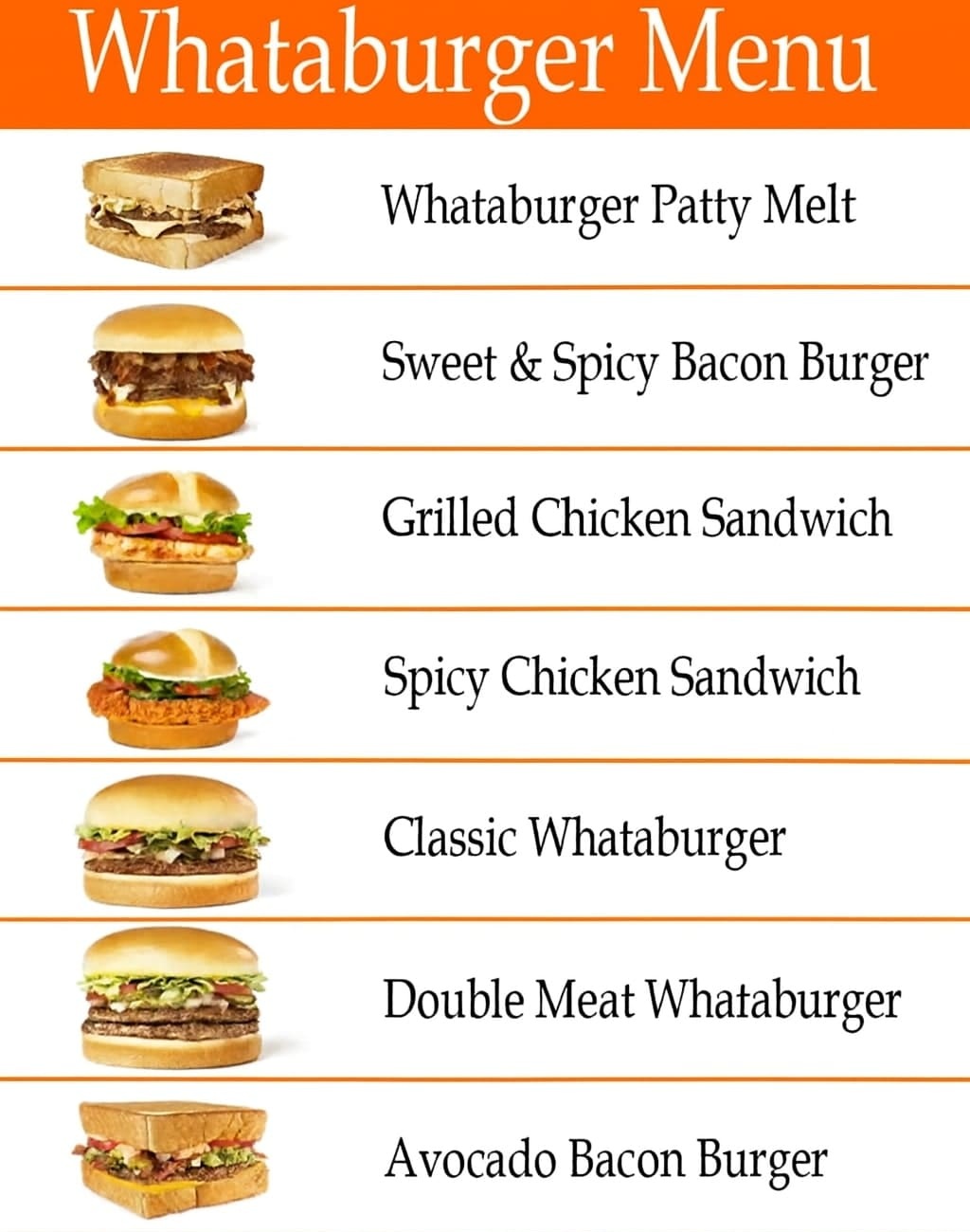 Whataburger menu